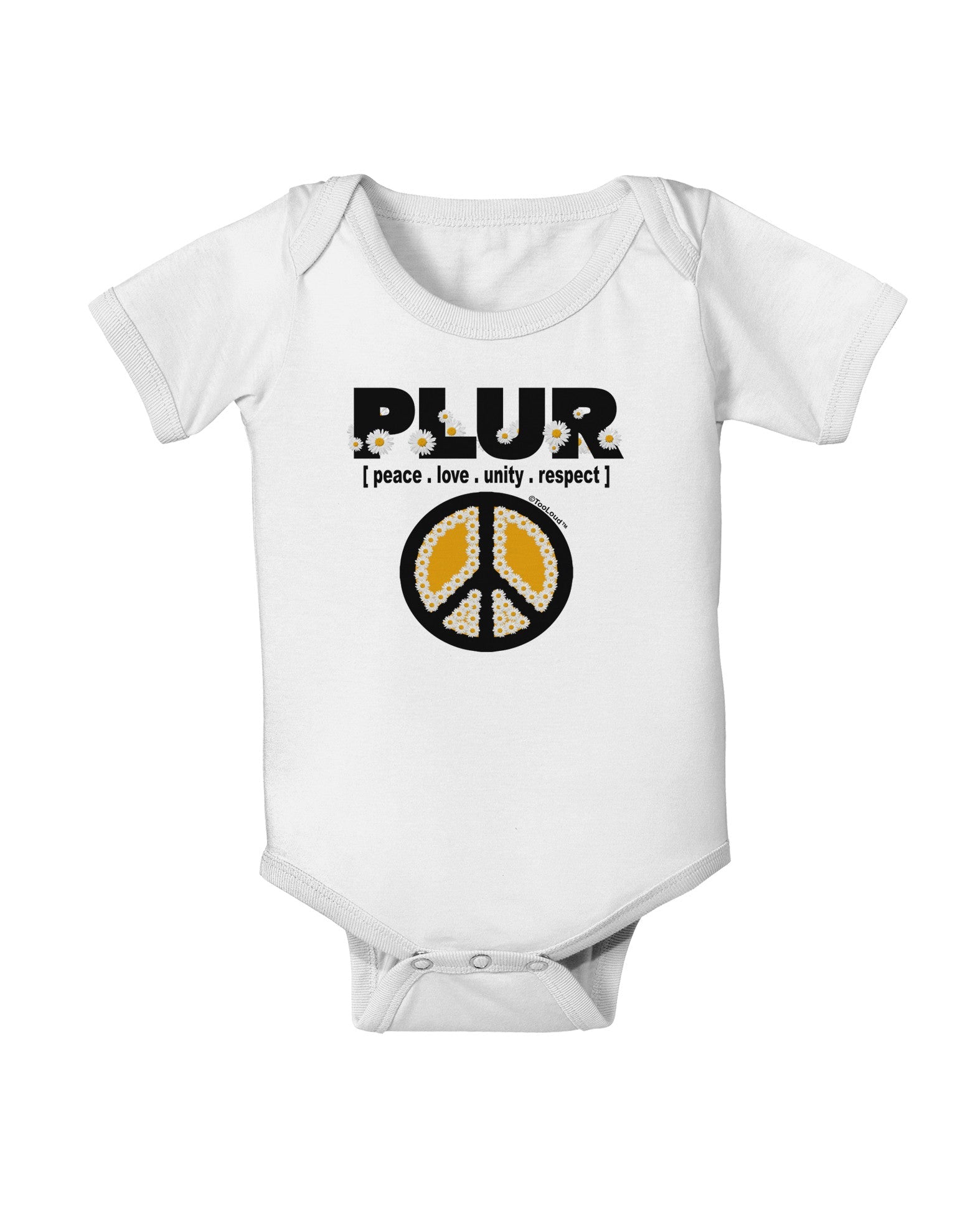 PLUR Daisies Baby Romper Bodysuit-Baby Romper-TooLoud-White-06-Months-Davson Sales