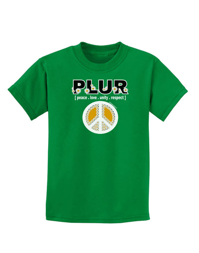 PLUR Daisies Childrens Dark T-Shirt-Childrens T-Shirt-TooLoud-Kelly-Green-X-Small-Davson Sales