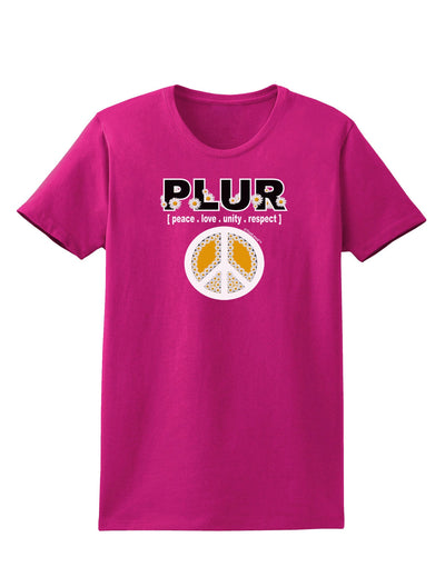 PLUR Daisies Womens Dark T-Shirt-TooLoud-Hot-Pink-Small-Davson Sales