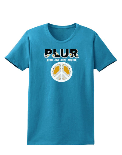 PLUR Daisies Womens Dark T-Shirt-TooLoud-Turquoise-X-Small-Davson Sales