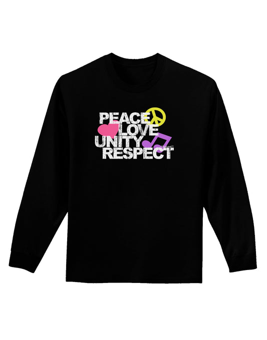 PLUR Distressed Text Adult Long Sleeve Dark T-Shirt-TooLoud-Black-Small-Davson Sales