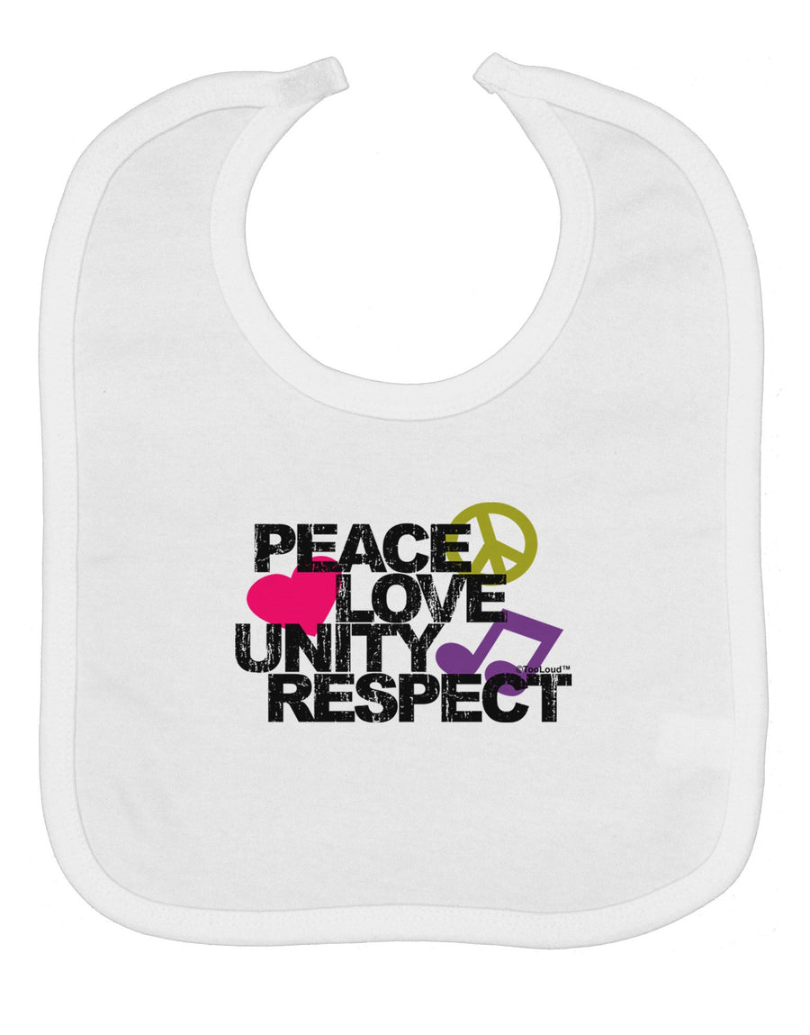 PLUR Distressed Text Baby Bib