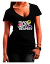 PLUR Distressed Text Juniors V-Neck Dark T-Shirt-Womens V-Neck T-Shirts-TooLoud-Black-Juniors Fitted Small-Davson Sales