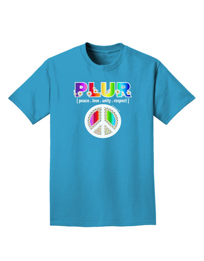 PLUR Rainbow Adult Dark T-Shirt-Mens T-Shirt-TooLoud-Turquoise-Small-Davson Sales