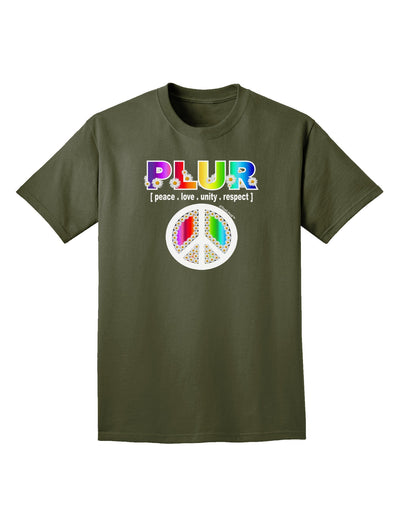 PLUR Rainbow Adult Dark T-Shirt-Mens T-Shirt-TooLoud-Military-Green-Small-Davson Sales