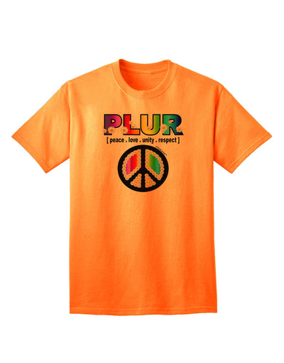 PLUR Rainbow Adult T-Shirt-Mens T-Shirt-TooLoud-Neon-Orange-Small-Davson Sales