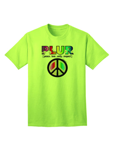 PLUR Rainbow Adult T-Shirt-Mens T-Shirt-TooLoud-Neon-Green-Small-Davson Sales