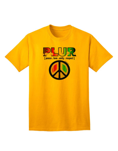 PLUR Rainbow Adult T-Shirt-Mens T-Shirt-TooLoud-Gold-Small-Davson Sales