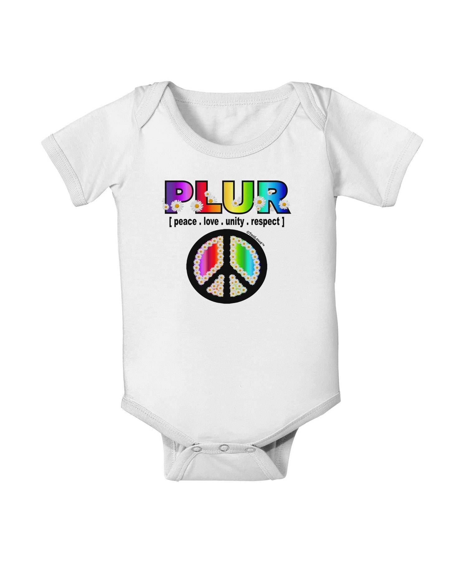PLUR Rainbow Baby Romper Bodysuit-Baby Romper-TooLoud-White-06-Months-Davson Sales
