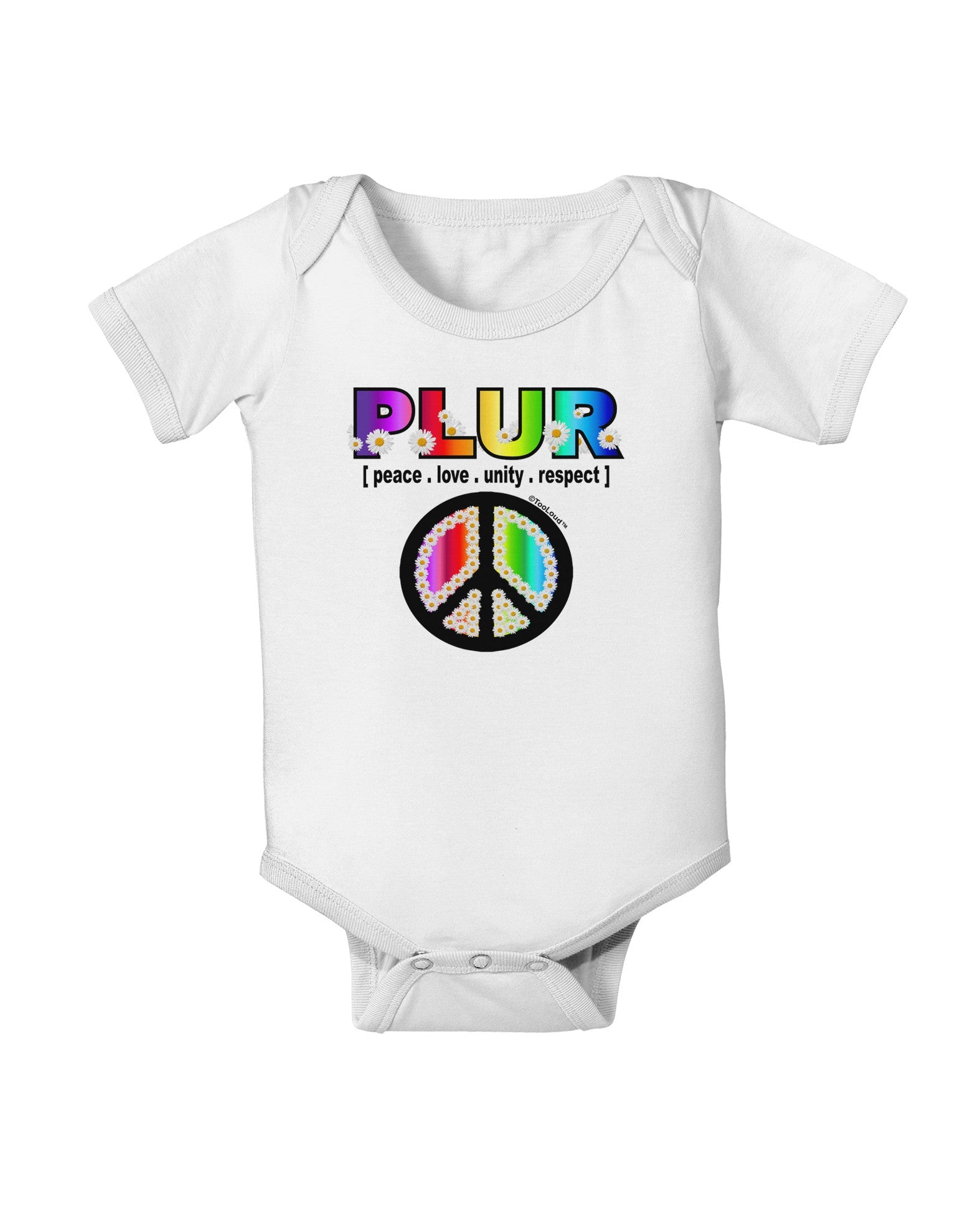 PLUR Rainbow Baby Romper Bodysuit-Baby Romper-TooLoud-White-06-Months-Davson Sales