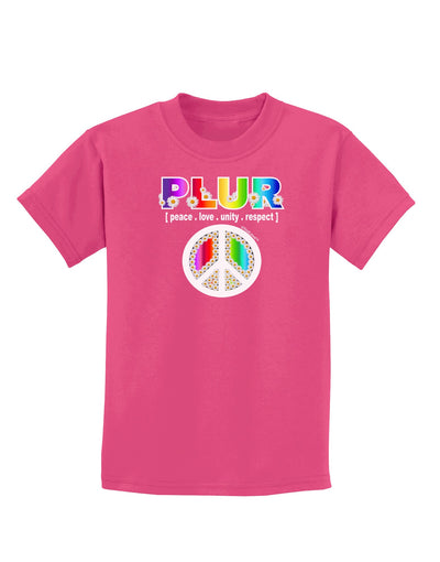 PLUR Rainbow Childrens Dark T-Shirt-Childrens T-Shirt-TooLoud-Sangria-X-Small-Davson Sales