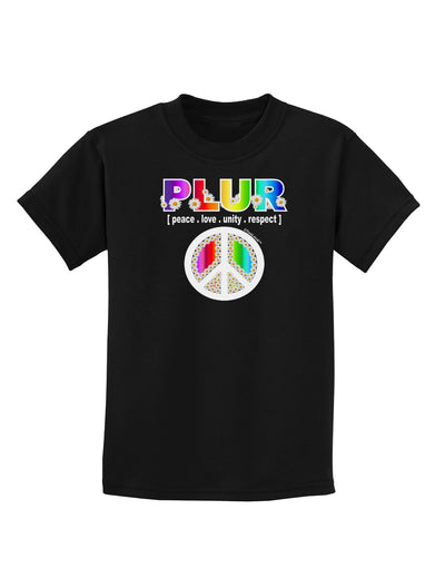 PLUR Rainbow Childrens Dark T-Shirt-Childrens T-Shirt-TooLoud-Black-X-Small-Davson Sales