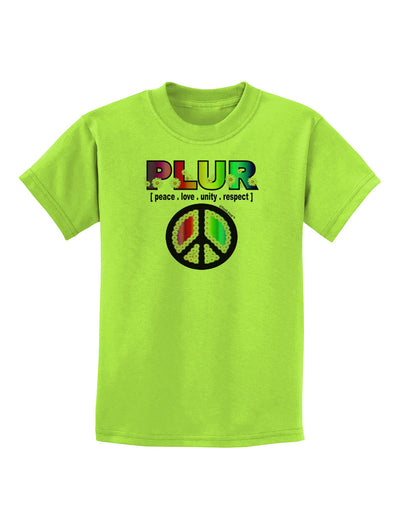 PLUR Rainbow Childrens T-Shirt-Childrens T-Shirt-TooLoud-Lime-Green-X-Small-Davson Sales