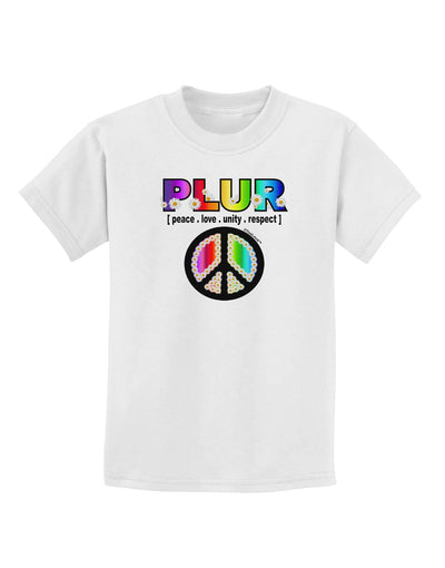 PLUR Rainbow Childrens T-Shirt-Childrens T-Shirt-TooLoud-White-X-Small-Davson Sales