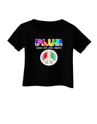 PLUR Rainbow Infant T-Shirt Dark-Infant T-Shirt-TooLoud-Black-06-Months-Davson Sales