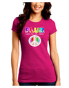 PLUR Rainbow Juniors Crew Dark T-Shirt-T-Shirts Juniors Tops-TooLoud-Hot-Pink-Juniors Fitted Small-Davson Sales