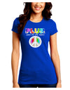 PLUR Rainbow Juniors Crew Dark T-Shirt-T-Shirts Juniors Tops-TooLoud-Royal-Blue-Juniors Fitted Small-Davson Sales