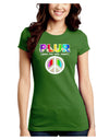 PLUR Rainbow Juniors Crew Dark T-Shirt-T-Shirts Juniors Tops-TooLoud-Kiwi-Green-Juniors Fitted Small-Davson Sales