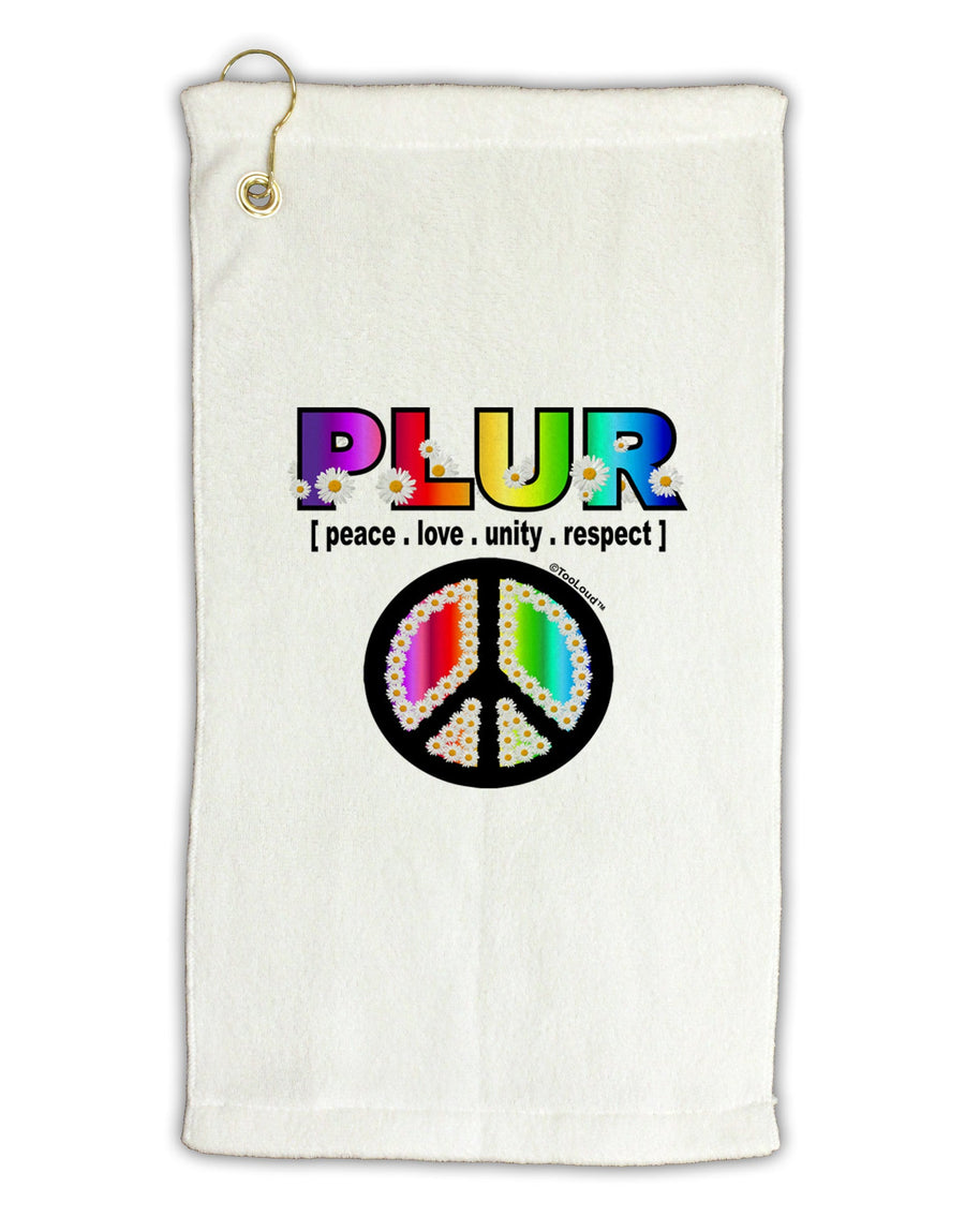 PLUR Rainbow Micro Terry Gromet Golf Towel 16 x 25 inch-Golf Towel-TooLoud-White-Davson Sales