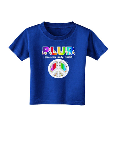 PLUR Rainbow Toddler T-Shirt Dark-Toddler T-Shirt-TooLoud-Royal-Blue-2T-Davson Sales