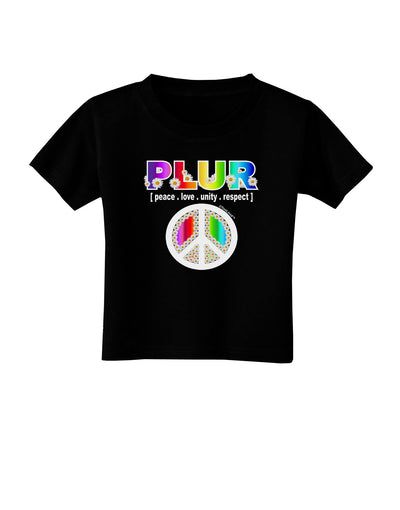 PLUR Rainbow Toddler T-Shirt Dark-Toddler T-Shirt-TooLoud-Black-2T-Davson Sales