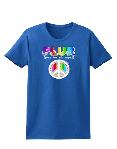 PLUR Rainbow Womens Dark T-Shirt-TooLoud-Royal-Blue-X-Small-Davson Sales