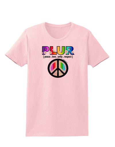 PLUR Rainbow Womens T-Shirt-Womens T-Shirt-TooLoud-PalePink-X-Small-Davson Sales