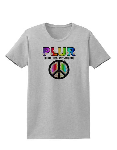 PLUR Rainbow Womens T-Shirt-Womens T-Shirt-TooLoud-AshGray-X-Small-Davson Sales