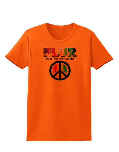 PLUR Rainbow Womens T-Shirt-Womens T-Shirt-TooLoud-Orange-X-Small-Davson Sales