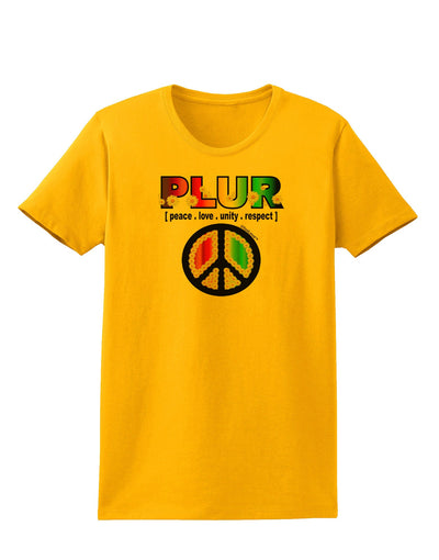 PLUR Rainbow Womens T-Shirt-Womens T-Shirt-TooLoud-Gold-X-Small-Davson Sales