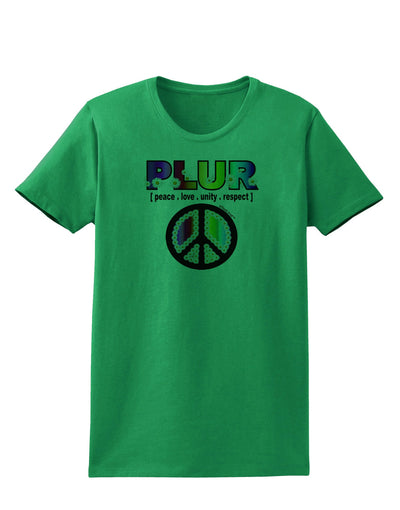 PLUR Rainbow Womens T-Shirt-Womens T-Shirt-TooLoud-Kelly-Green-X-Small-Davson Sales