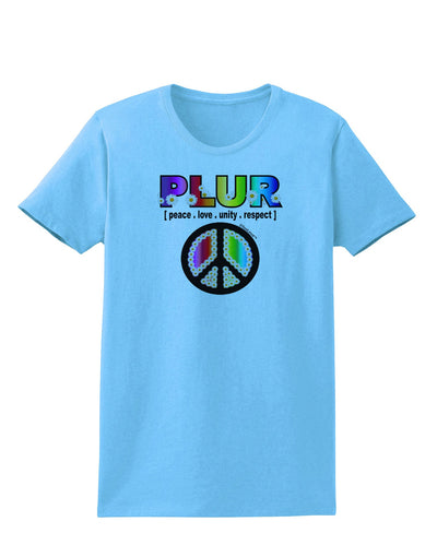 PLUR Rainbow Womens T-Shirt-Womens T-Shirt-TooLoud-Aquatic-Blue-X-Small-Davson Sales