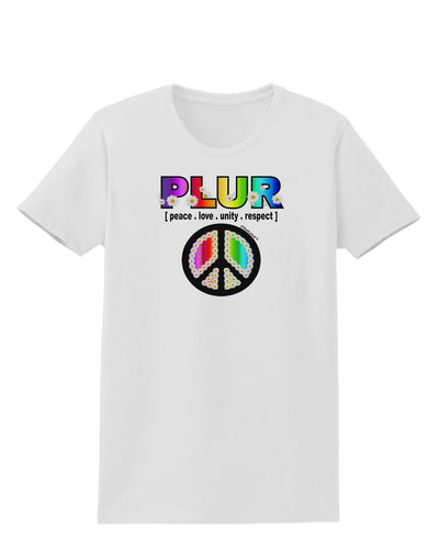 PLUR Rainbow Womens T-Shirt-Womens T-Shirt-TooLoud-White-X-Small-Davson Sales