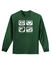 PLUR Squares BnW Adult Long Sleeve Dark T-Shirt-TooLoud-Dark-Green-Small-Davson Sales