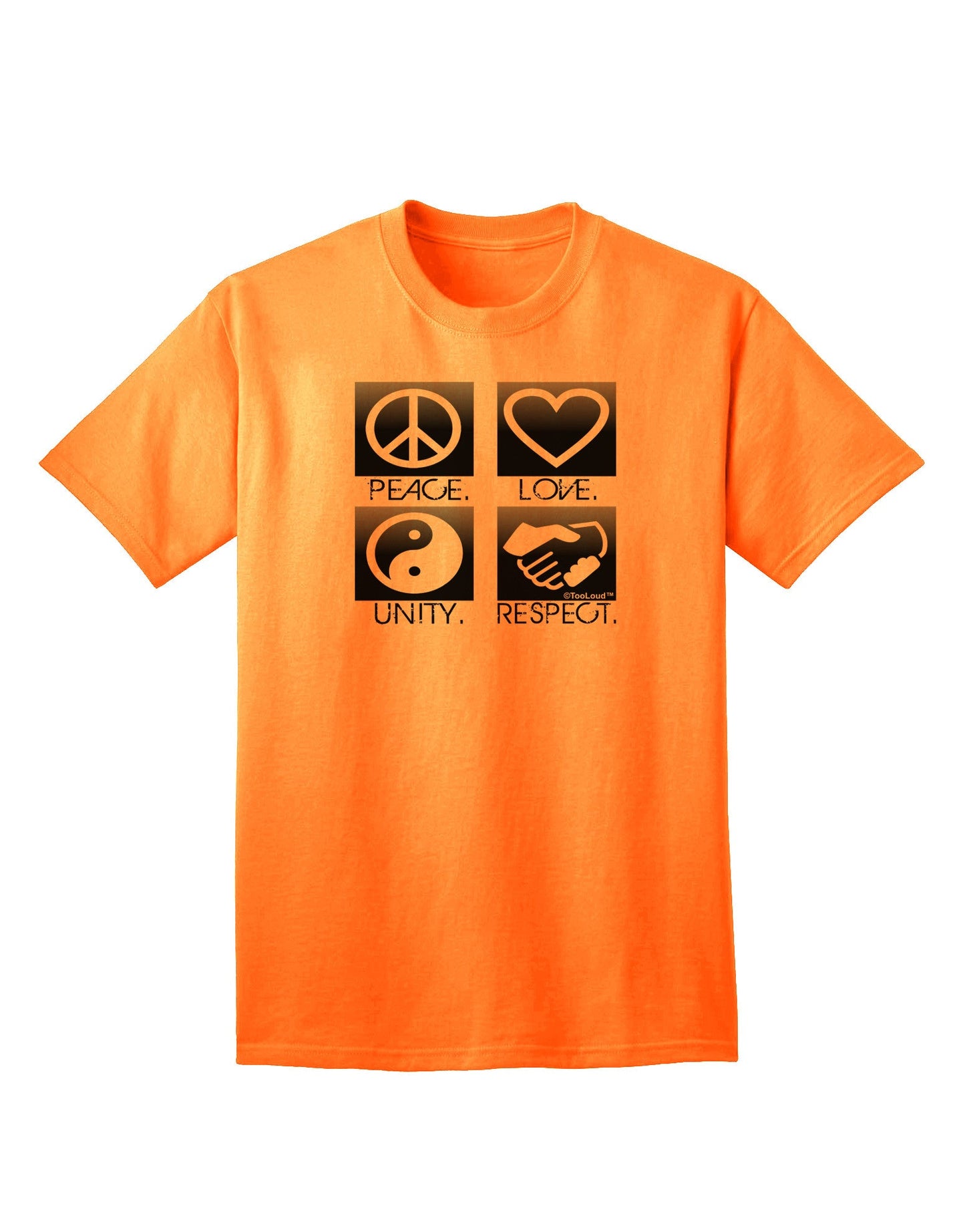 PLUR Squares BnW Adult T-Shirt-Mens T-Shirt-TooLoud-Neon-Orange-Small-Davson Sales