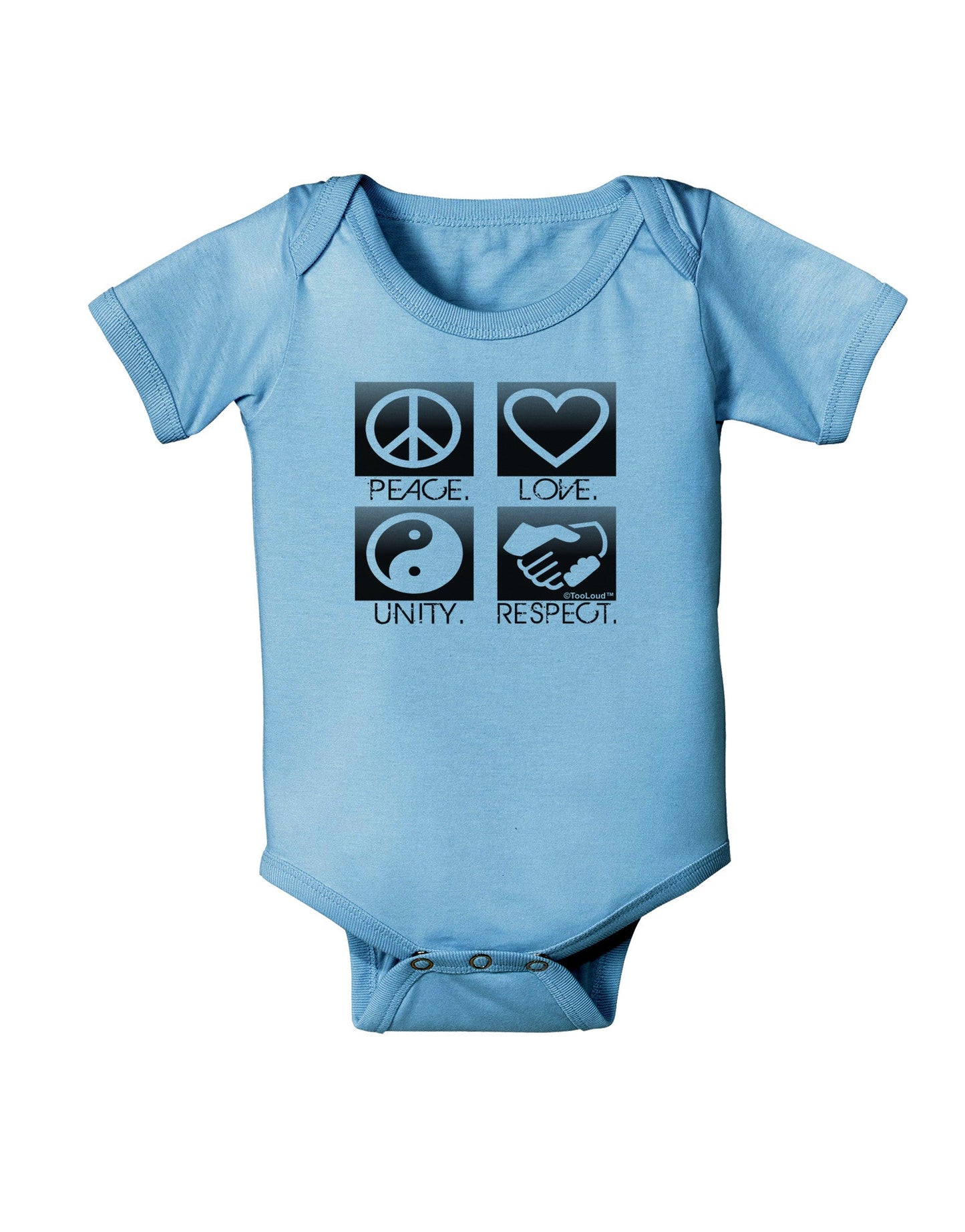 PLUR Squares BnW Baby Romper Bodysuit-Baby Romper-TooLoud-LightBlue-06-Months-Davson Sales