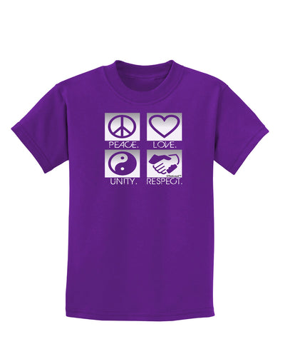 PLUR Squares BnW Childrens Dark T-Shirt-Childrens T-Shirt-TooLoud-Purple-X-Small-Davson Sales