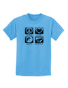 PLUR Squares BnW Childrens T-Shirt-Childrens T-Shirt-TooLoud-Aquatic-Blue-X-Small-Davson Sales