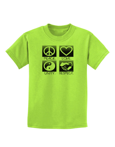 PLUR Squares BnW Childrens T-Shirt-Childrens T-Shirt-TooLoud-Lime-Green-X-Small-Davson Sales