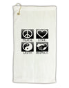 PLUR Squares BnW Micro Terry Gromet Golf Towel 16 x 25 inch-Golf Towel-TooLoud-White-Davson Sales