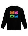 PLUR Squares Color Adult Long Sleeve Dark T-Shirt-TooLoud-Black-Small-Davson Sales