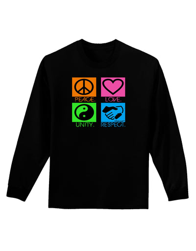 PLUR Squares Color Adult Long Sleeve Dark T-Shirt-TooLoud-Black-Small-Davson Sales