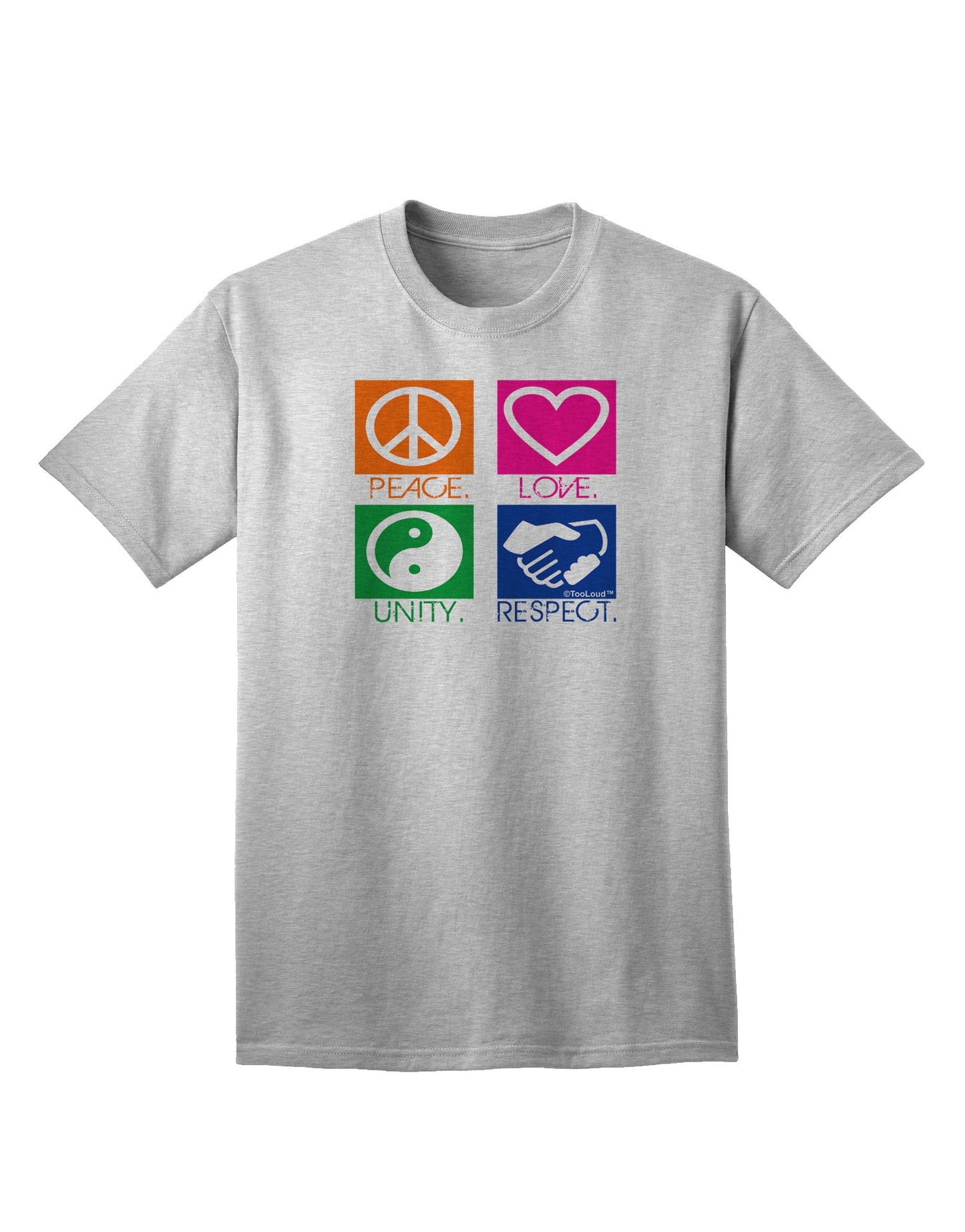 PLUR Squares Color Adult T-Shirt-Mens T-Shirt-TooLoud-AshGray-Small-Davson Sales