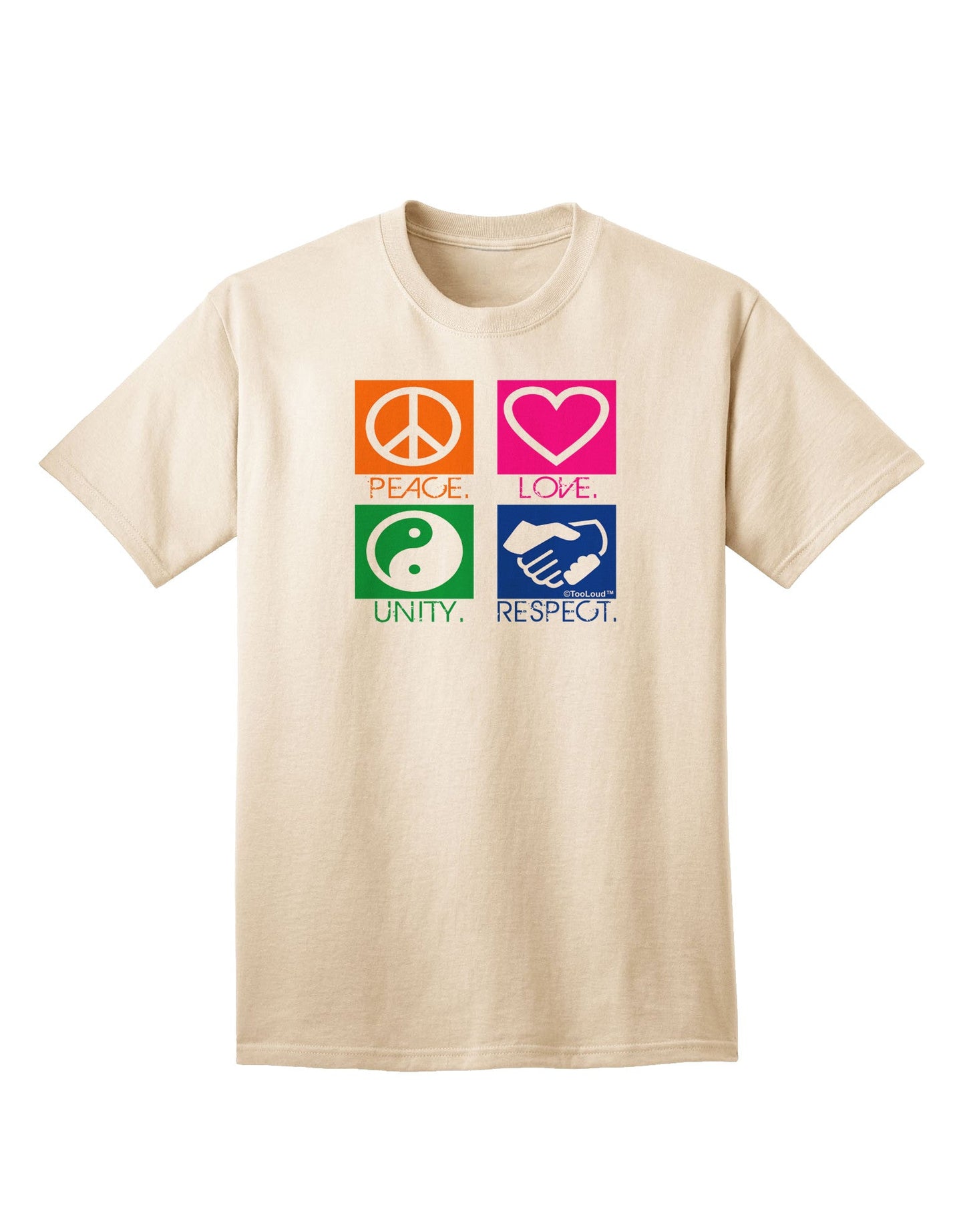 PLUR Squares Color Adult T-Shirt-Mens T-Shirt-TooLoud-Natural-Small-Davson Sales