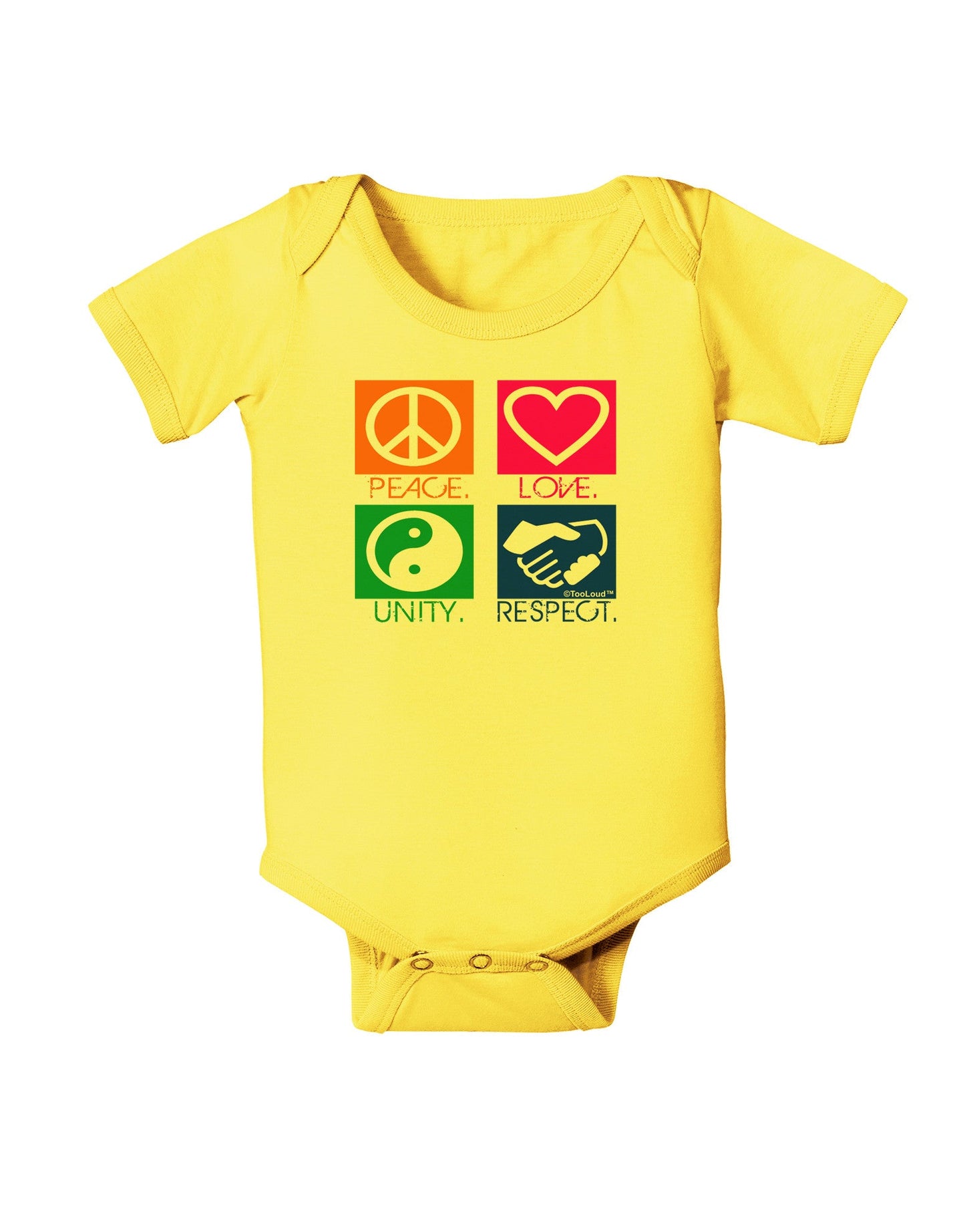 PLUR Squares Color Baby Romper Bodysuit-Baby Romper-TooLoud-Yellow-06-Months-Davson Sales