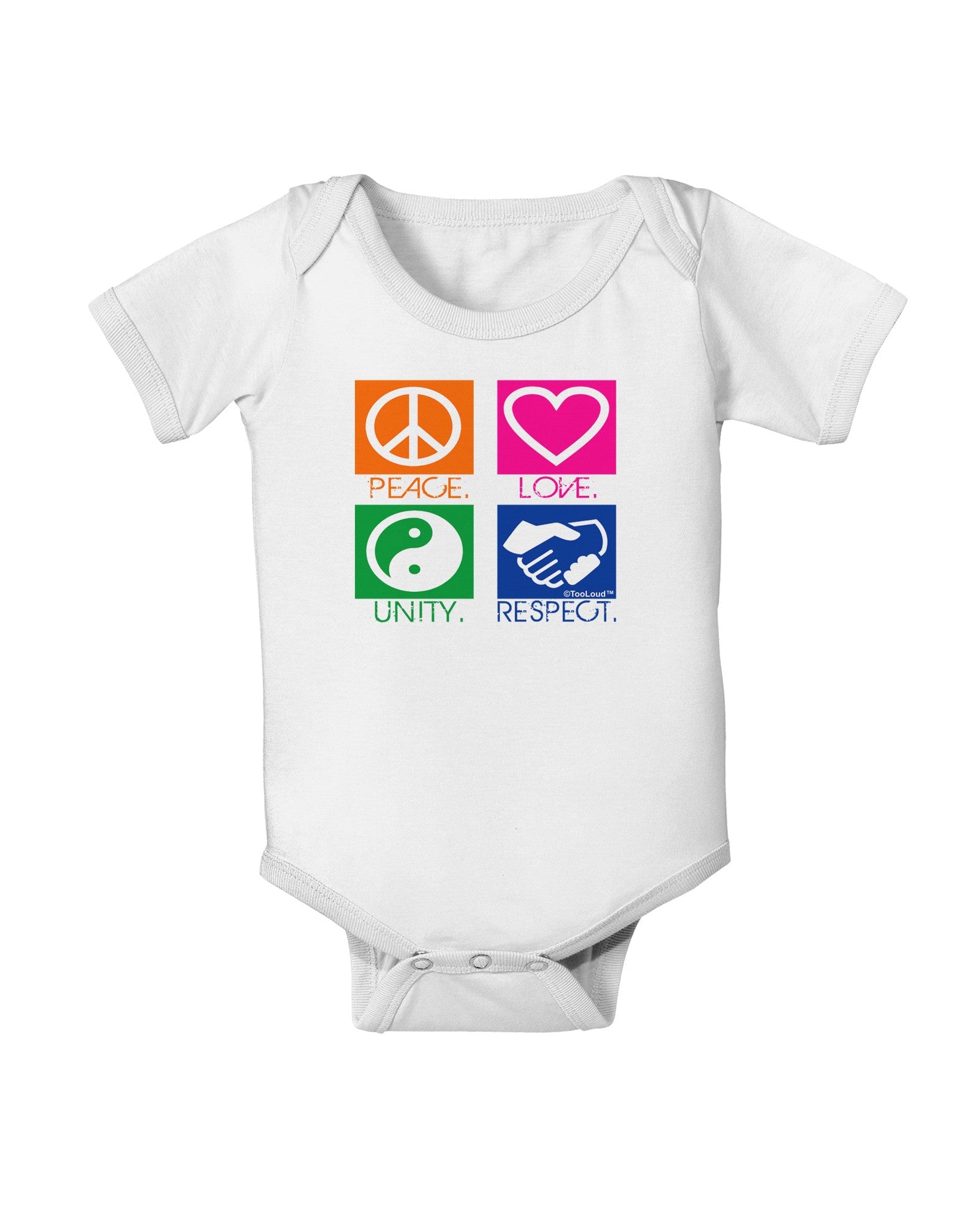 PLUR Squares Color Baby Romper Bodysuit-Baby Romper-TooLoud-White-06-Months-Davson Sales