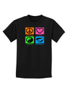 PLUR Squares Color Childrens Dark T-Shirt-Childrens T-Shirt-TooLoud-Black-X-Small-Davson Sales