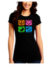 PLUR Squares Color Juniors Crew Dark T-Shirt-T-Shirts Juniors Tops-TooLoud-Black-Juniors Fitted Small-Davson Sales