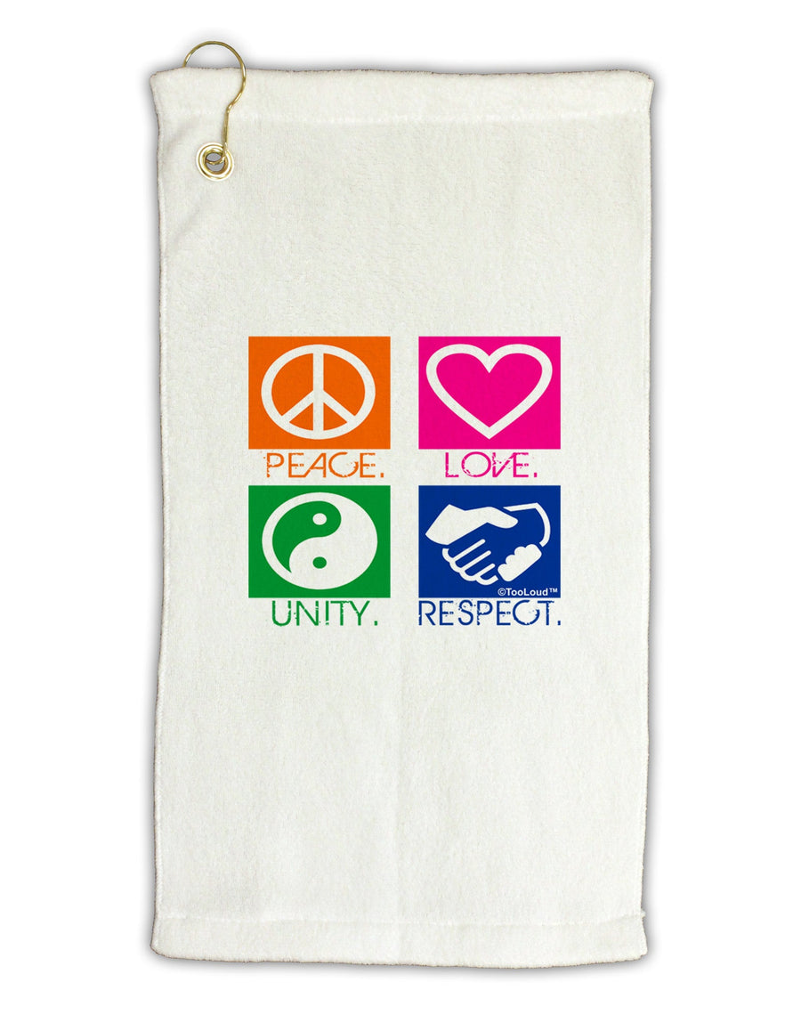 PLUR Squares Color Micro Terry Gromet Golf Towel 16 x 25 inch-Golf Towel-TooLoud-White-Davson Sales