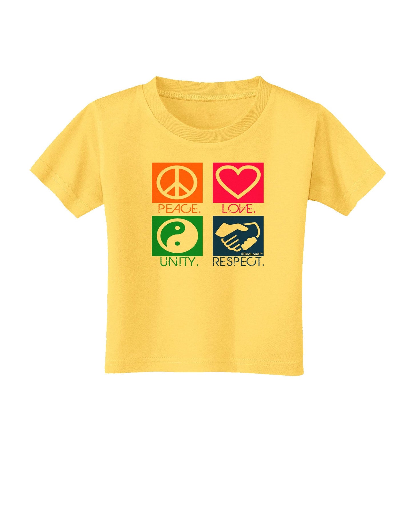 PLUR Squares Color Toddler T-Shirt-Toddler T-Shirt-TooLoud-Yellow-2T-Davson Sales
